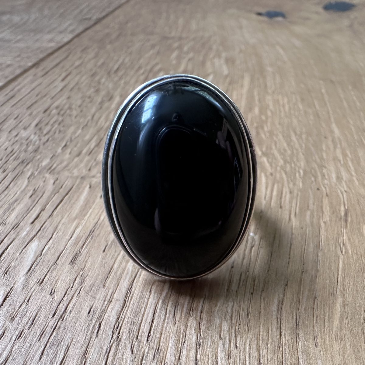 Anelli: Grosser Ring silber Stein Onyx – Usato da Sax venduto da kaulquappe01 1