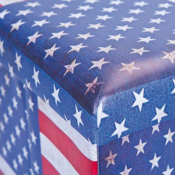 Sgabelli: Faltbox Hocker Aufbewahrungsbox Stars & Stripes – Nuovo e nell'imballaggio originale da Kriens venduto da Mikado-Geschenke 2