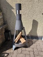 Gartenkamin aus Metall schwarz