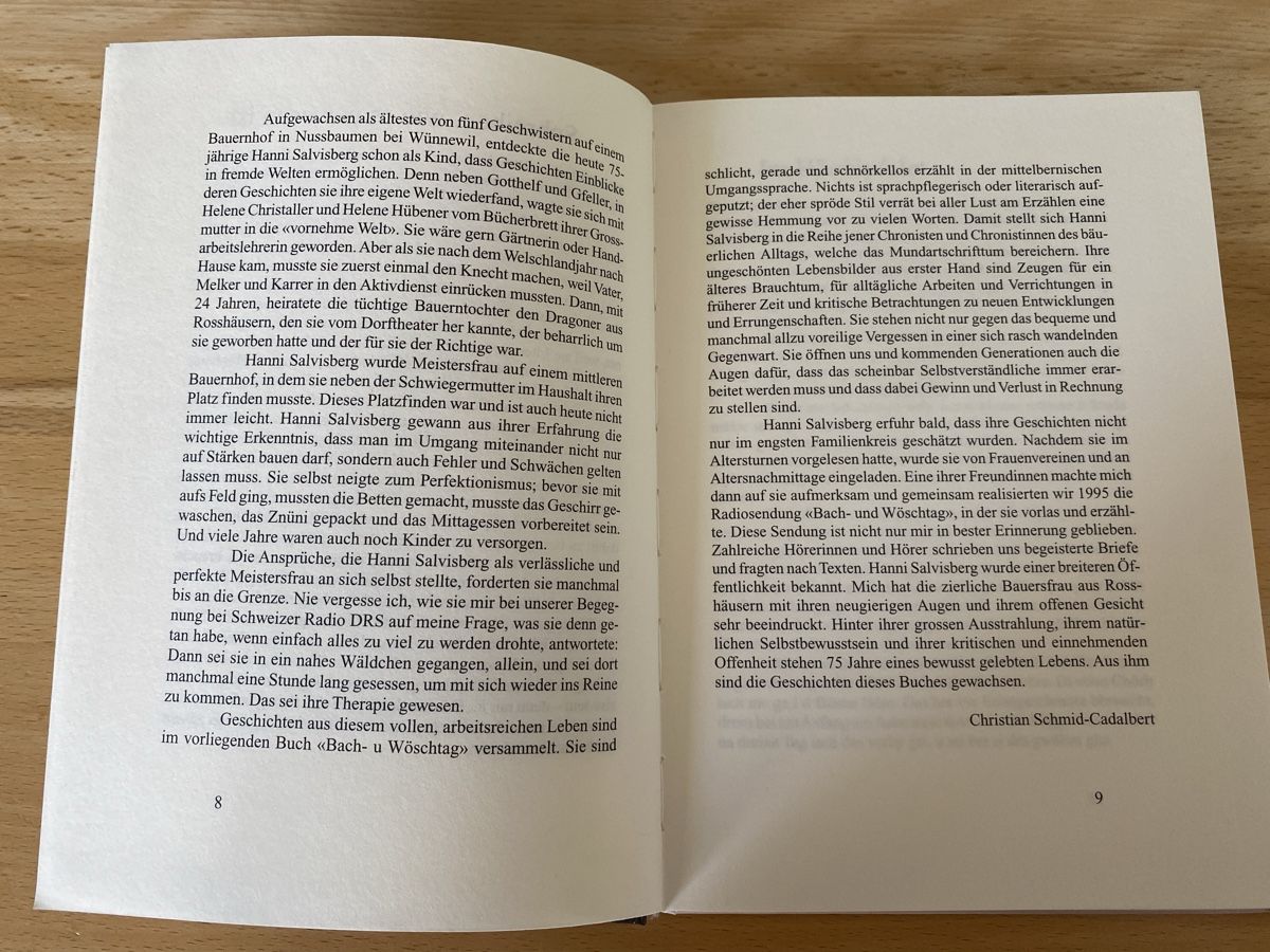 Bücher: Bach- u Wöschtag - Hanni Salvisberg – Gebraucht aus Schwarzenburg von Michellu 7