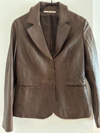 Lederblazer Tommy Hilfiger, Gr. 10 (ca 38), dunkelbraun