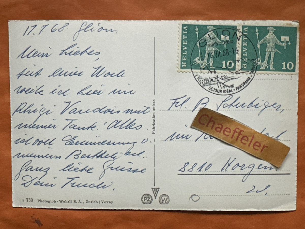 Ansichtskarten: Alte Ansichtskarte Chillon, Genfersee, ca. 1968 – Gebraucht aus Zürich von Chaeffeler 1