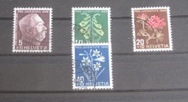 PJ 1948 Ulrich Wille und Alpenblumen ganzer Satz gestempelt