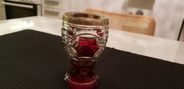 POKALVASE/ GLAS BÖHMISCH GESCHLIFFEN