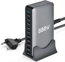 1 & 880W USB C Ladegerät Mehrfach, Ultra-schnelle GaN 4
