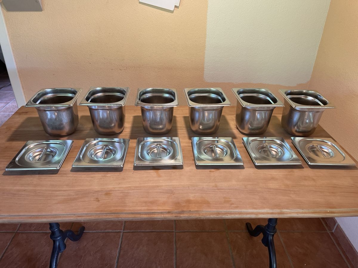 Elettrodomestici da cucina: 6 x 1/6 Gastronorm Behälter 15 cm mit Deckel – Usato da Dittingen venduto da Cervolino77