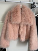 Rosa flauschige Jacke Gr M