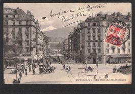 CP/Genève,Rue Mont Blanc,Kutsche , 1911