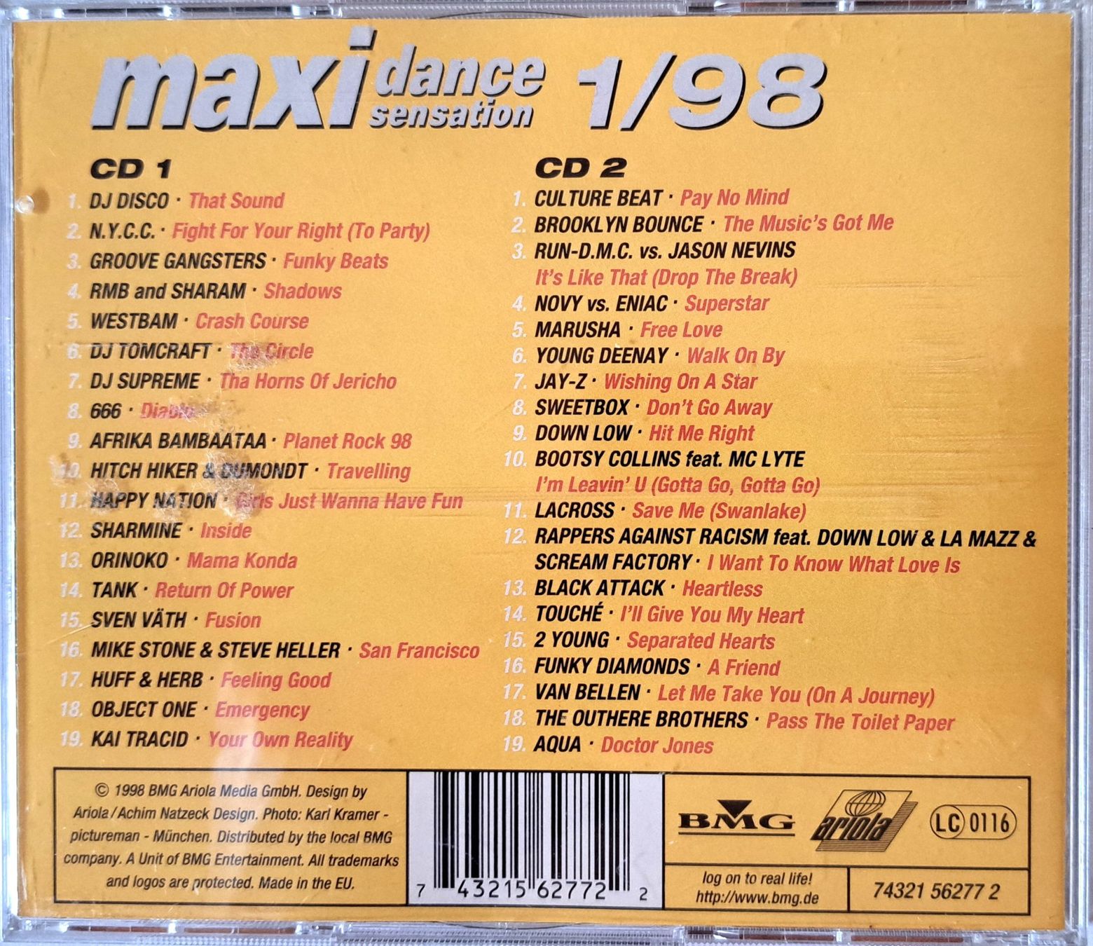 CDs: maxi dance sensation 1/98 – D'occasion à Tenniken par mik_6mxg 5