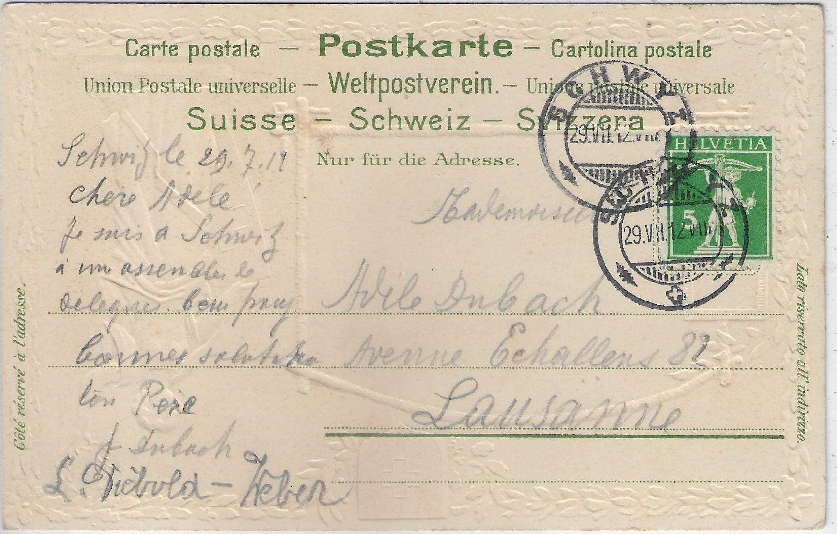 Cartoline postali: Rütli - Helvetia Präge-Litho – Usato da Ettingen venduto da Kartenplanet 1