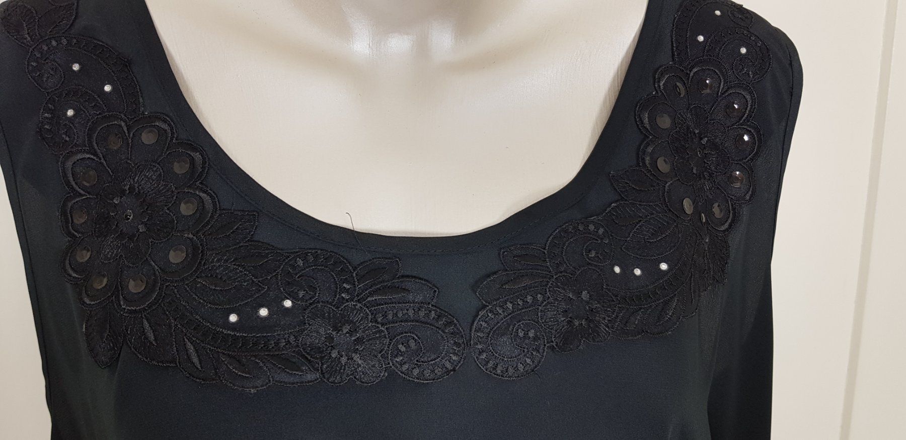 Tops: Top, schwarz, Spitze, Glitzer, Polyester, Gr. 50 – Neu (gemäss Beschreibung) aus Uster von Astral 2