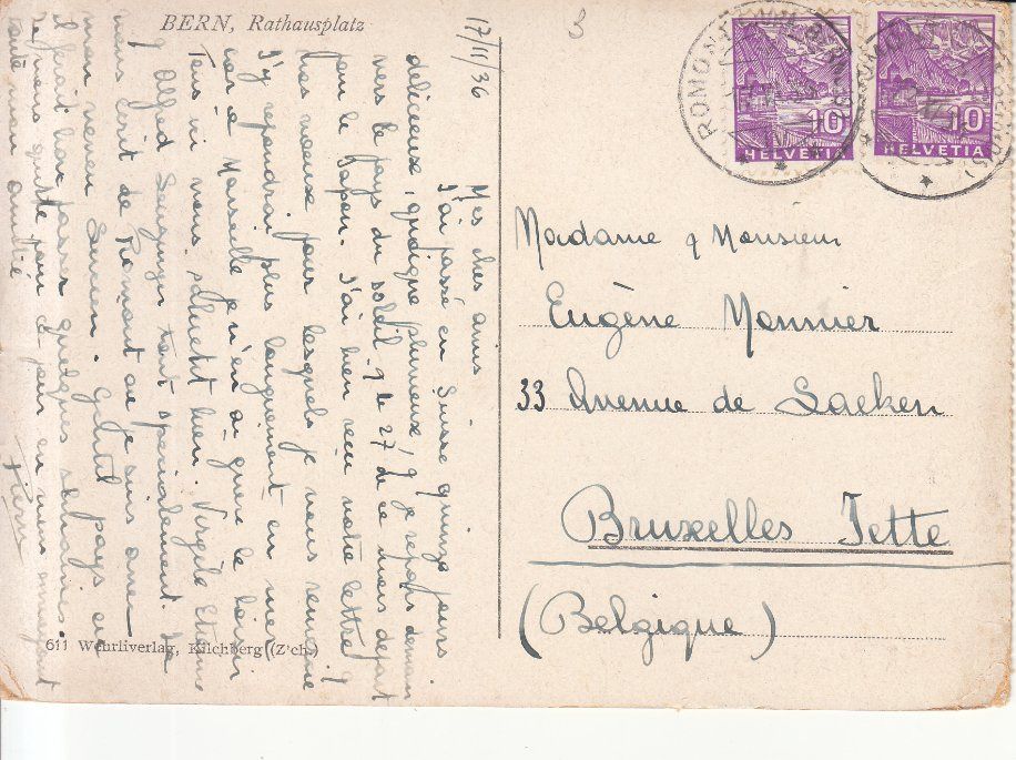 Cartoline postali: Bern 1936 – Usato da Bürglen TG venduto da StampGraf 1