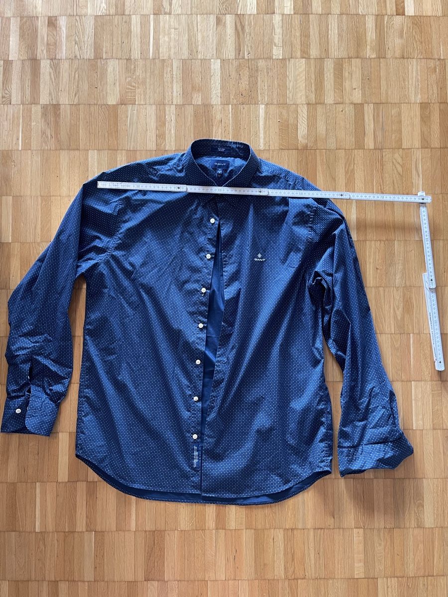 Gant Camicie: GANT Tech Prep Hemd Herren 2XL Regular Fit Dunkelblau Muster – Usato da Glattpark(Opfikon) venduto da soh_28qp 4