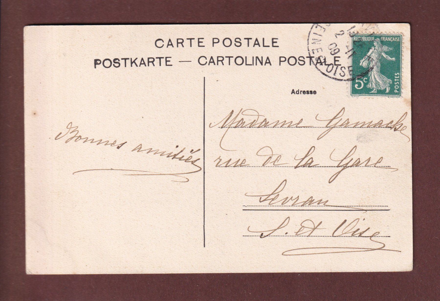 Ansichtskarten: DAVOS-DORF - 1909 – Gebraucht aus Pully von nicecards 1