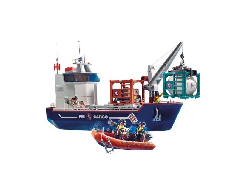 Playmobil Giocattoli: Playmobil 70769 Frachtschiff Containerschiff Frachter Boot – Usato da Belp venduto da Familie-Meyer 1