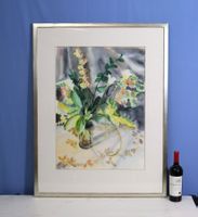 Blumenstillleben, Aquarell, schlecht leserlich signiert