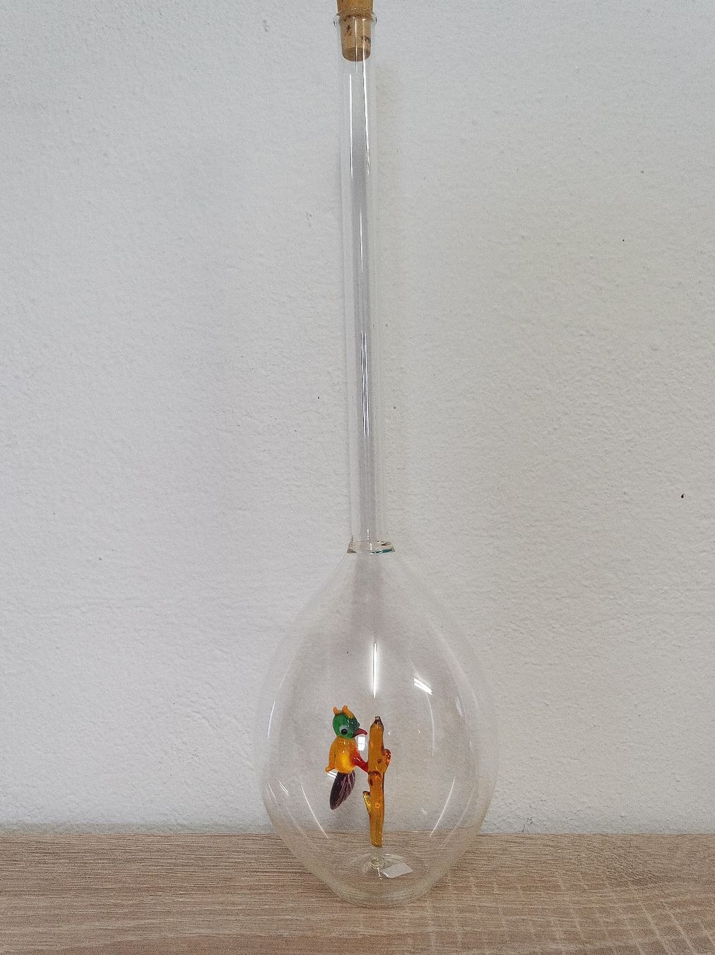 Apparecchiature e tecnologia a gas: Glasflasche mit Vogel - Specht - Papagei - Deko Flasche – Usato da Reiden venduto da Zofi-Brocki