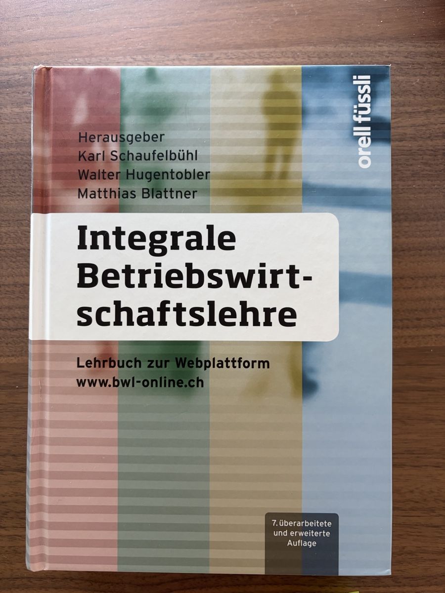 Libri: Buch Integrale Betriebswirtschaftslehre – Nuovo (secondo la descrizione) da Ehrendingen venduto da sar_gk6n