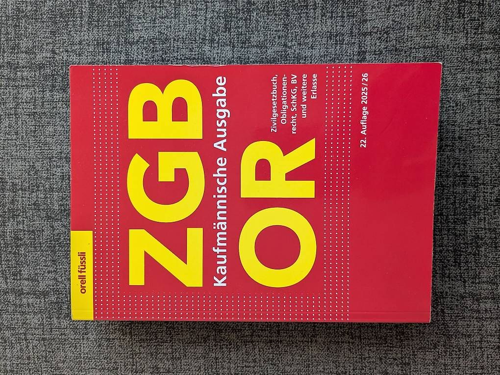 Libri: ZBGB OR 22. Auflage 2025/26 – Nuovo (secondo la descrizione) da Winterthur venduto da D122K122