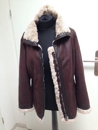 Jacke Übergangsjacke mit Kunstfell braun