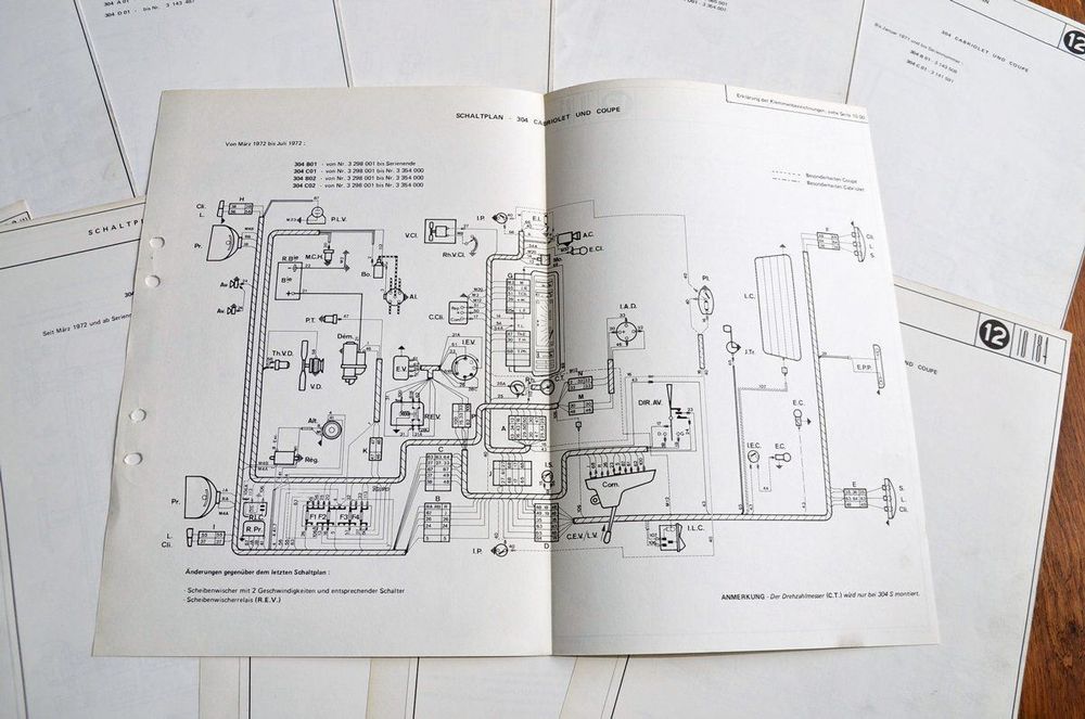 11 Schaltplan PEUGEOT 304 Cabriolet Lim (Gebraucht) in Bottmingen für