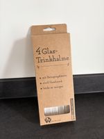 4 Glas-Trinkhalme neu