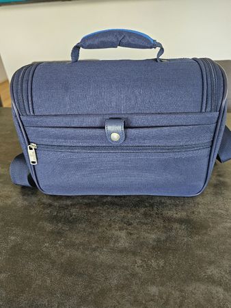 Saxoline Kulturtasche dunkelblau/hellblau, sehr praktisch