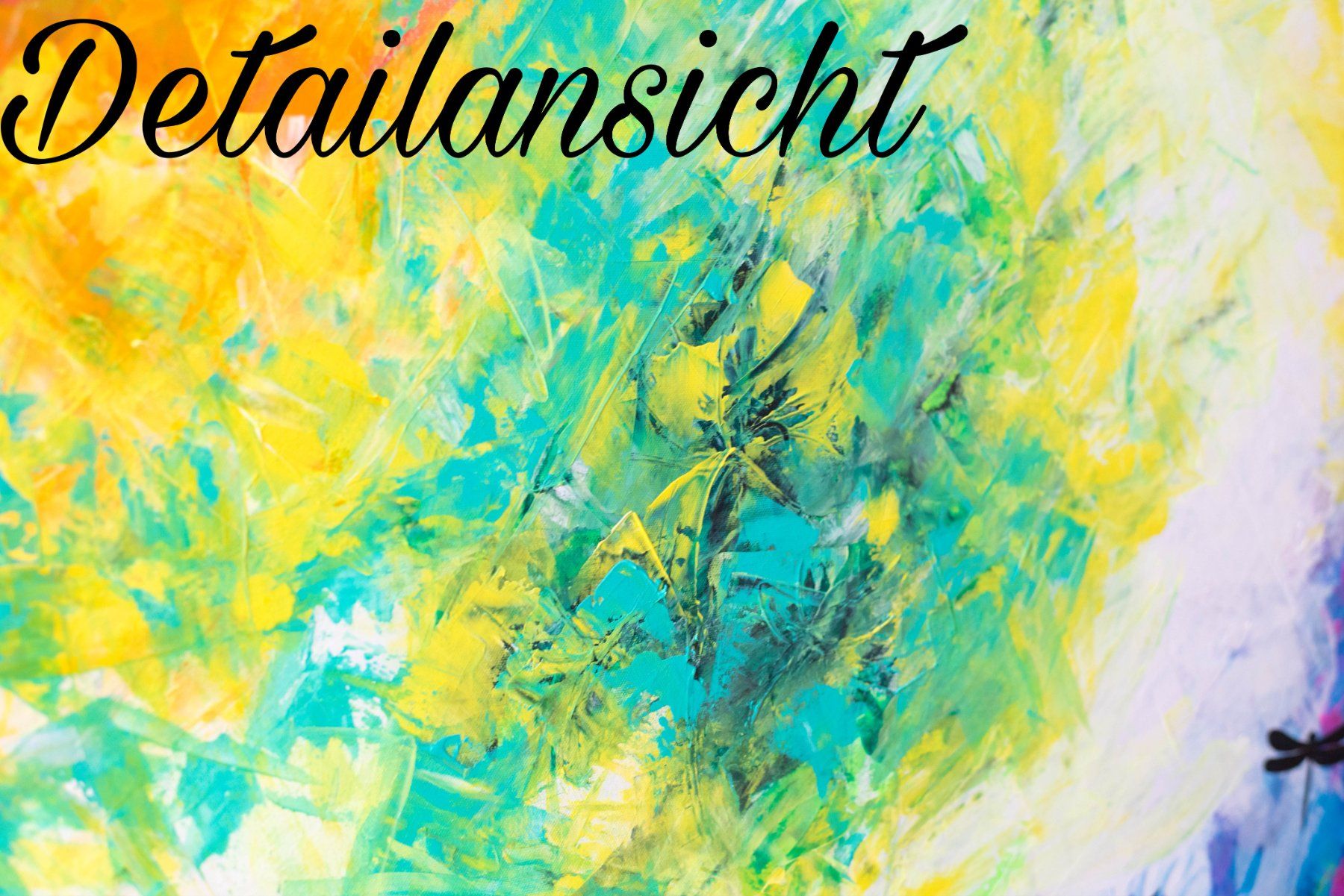 Gemälde: Acrylbild abstrakt bunt Libelle Tier Unikat – Neu und originalverpackt aus Rheinau von Sussel 4