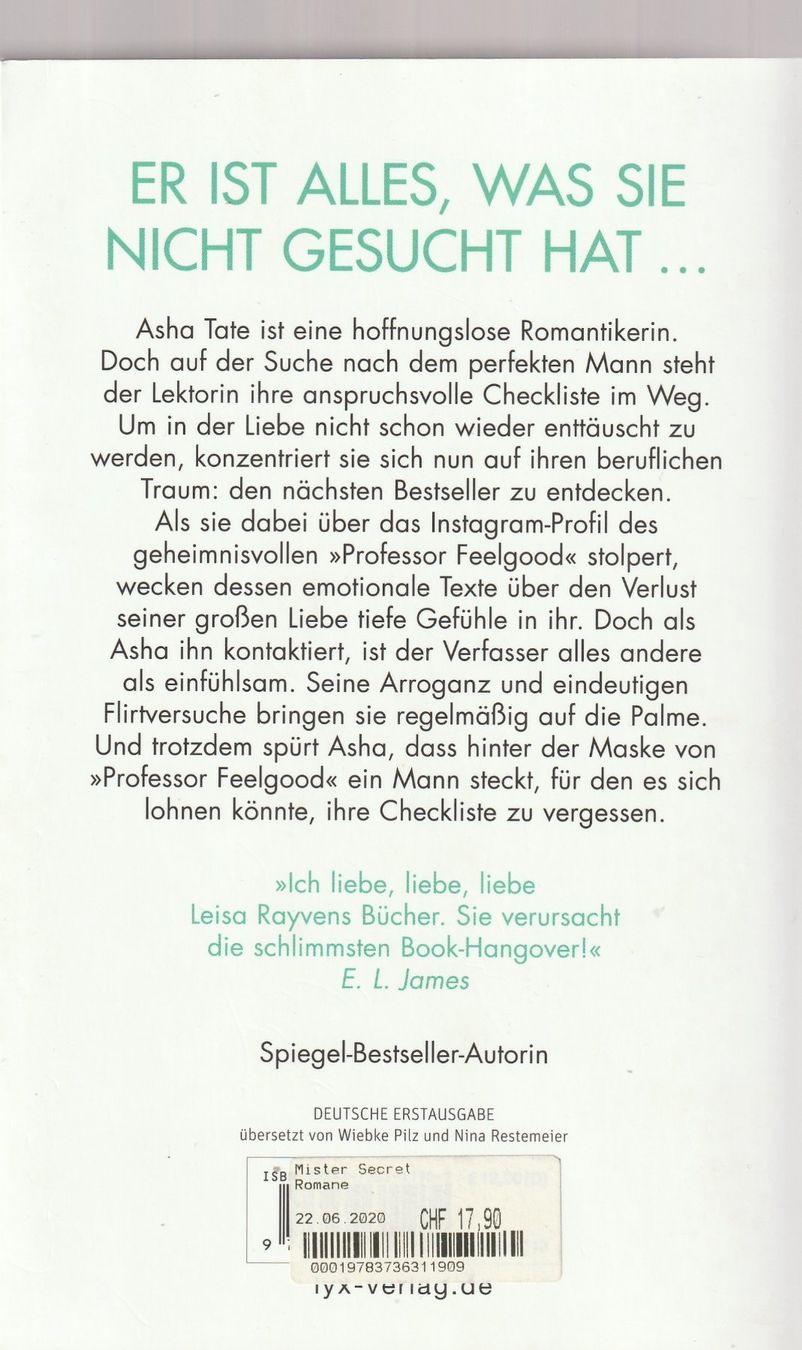 Libri: Leisa Rayven - Mister Secret – Usato da Luzern venduto da Baumhuepfer01 1
