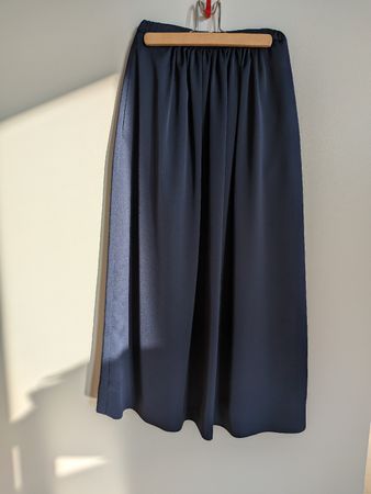 Satin A-Linienrock, Piqyourdress, Grösse XXS,  Dunkelblau