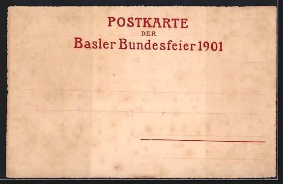 Ansichtskarten: Litho Basel, Basler Festspiel 1901, Schu – Gebraucht aus Berlin von bartko-reher 1