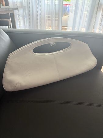 Hugo Boss Clutch Bag, Leder, Weiss, Neuwertig! Sommer 54