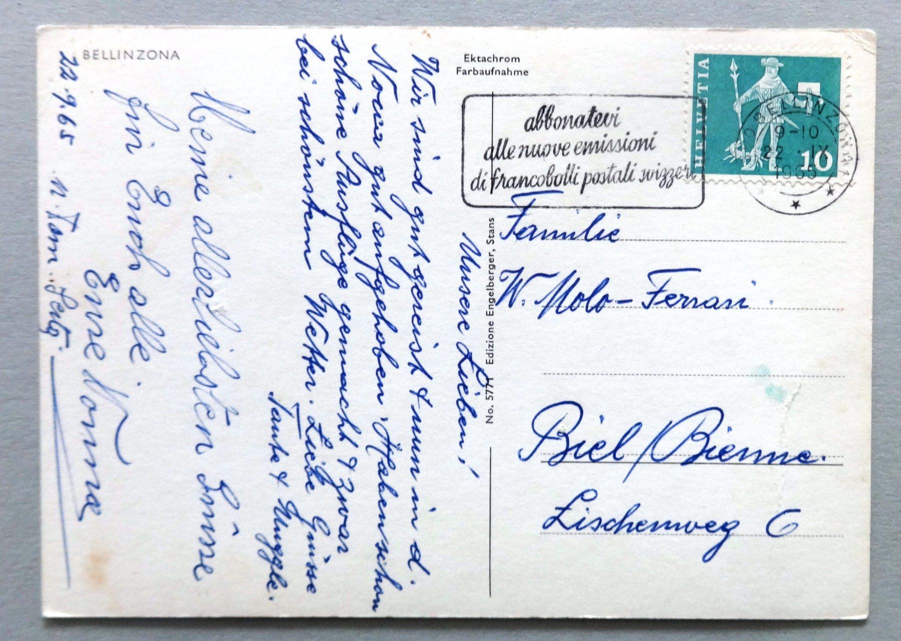 Cartoline postali: Bellinzona – Difettoso da Fétigny venduto da Billy2miny 1