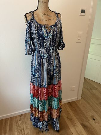Sommerkleid Maxikleid Gr. M/L Boho Festival Ethno Schulterfr