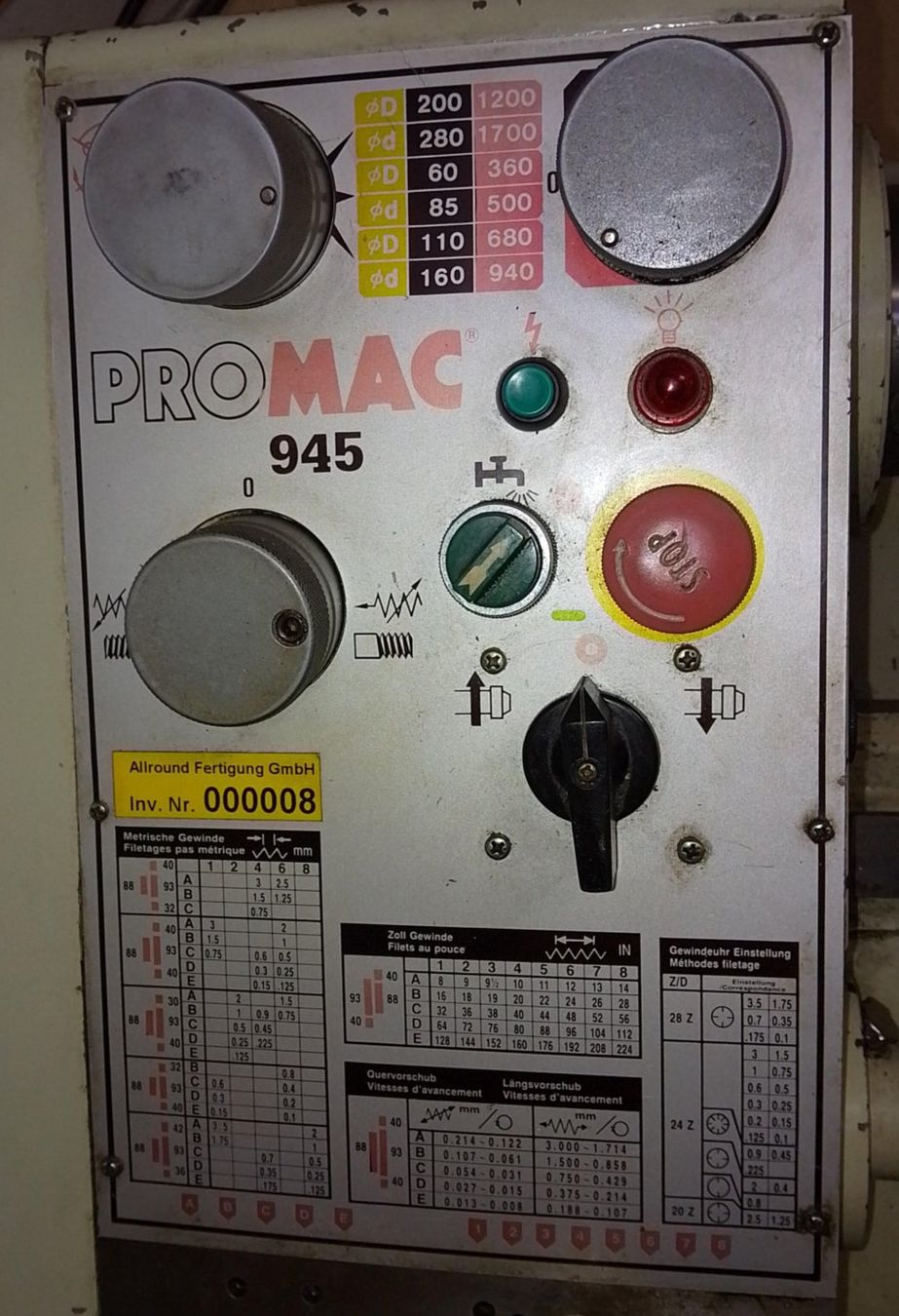Promac Tutte le macchine: Drehbank ProMac 945 Digital – Usato da Dintikon venduto da klmag 1
