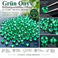 100 St fein brillantgeschliffene Grün Onyx-Pointer 1,5 mm
