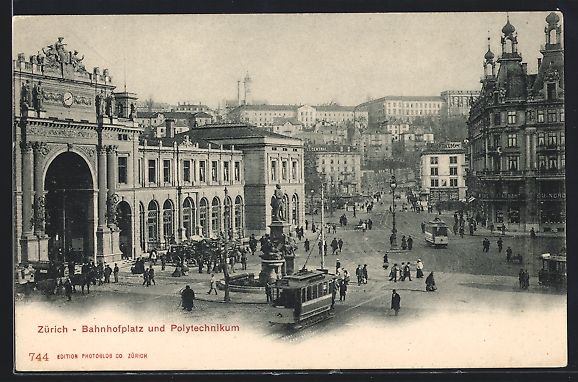 Cartes postales: Zürich, Bahnhofplatz mit Strassenbahn u – D'occasion à Berlin par bartko-reher