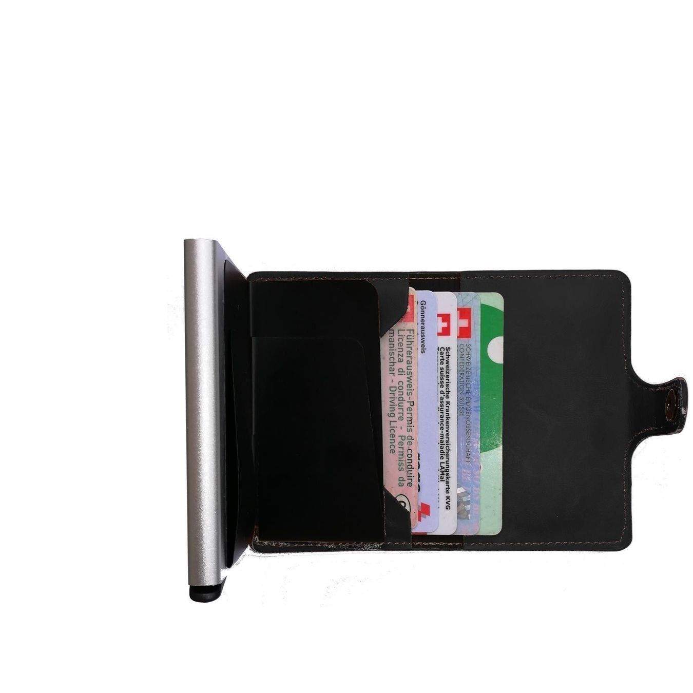 Portafogli: Echtes Leder Mini Geldbörse-Kartenetui  - SCHWARZ – Nuovo e nell'imballaggio originale da Canobbio venduto da JONKI 3