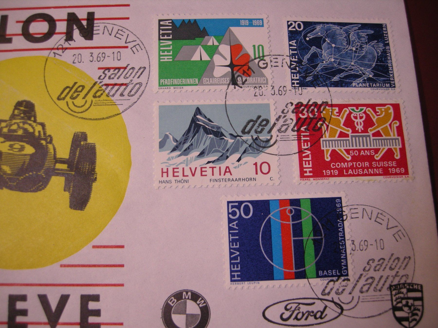 Alle Briefmarken: 1969 WERBEMARKEN AUTOSALON GENEVE – Gebraucht aus Rüti ZH von jupi1945 1