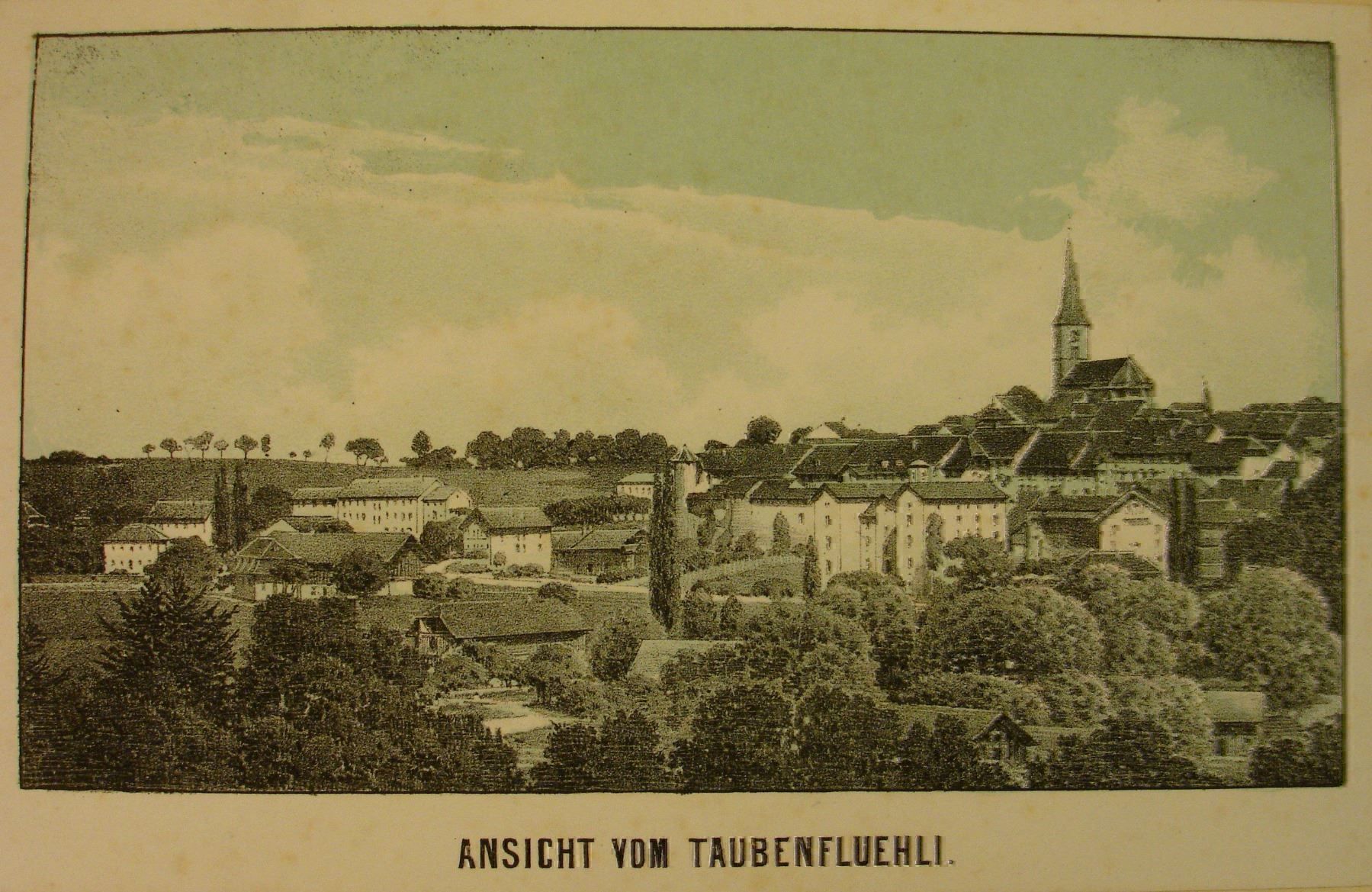 Grafiken & Lithographien: BURGDORF, LITHOGRAPHIE 1855 – Gebraucht aus Grüningen von Kartensammler 1