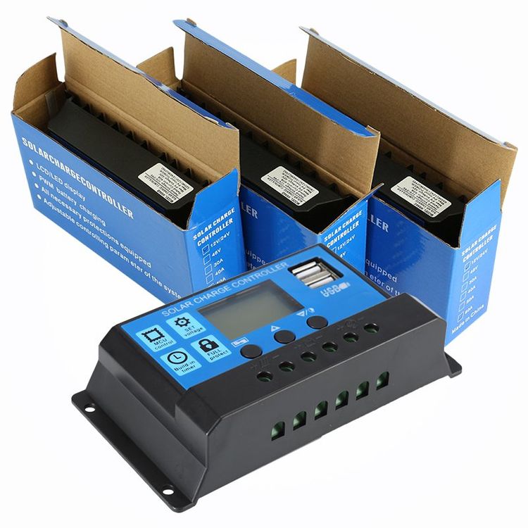 NUOWEIDE 30A Solar Laderegler 12V/24V - PWM Mit Temperatursensor & 2 USB Ports