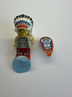 1 Stück Lego Figur Indianer mit Schild.
