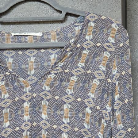 🐸 NILE BLUSE VISKOSE XS MARINE SENF WEISS WUNDERSCHÖN