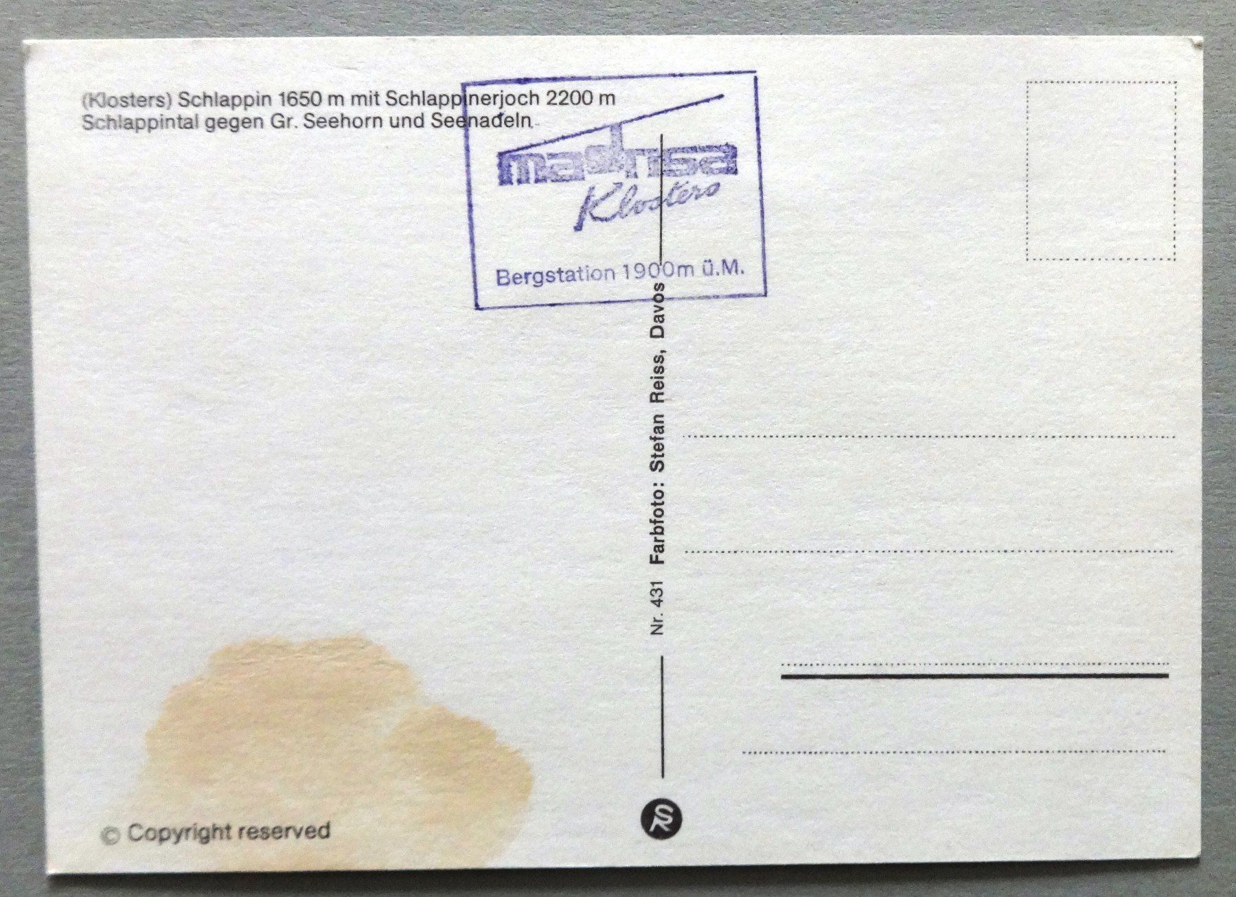 Cartoline postali: Madrisa - Schlappin – Difettoso da Fétigny venduto da Billy2miny 1