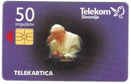 Telefonkarte Slowenien Chip-014 Papst Johannes Paul II.