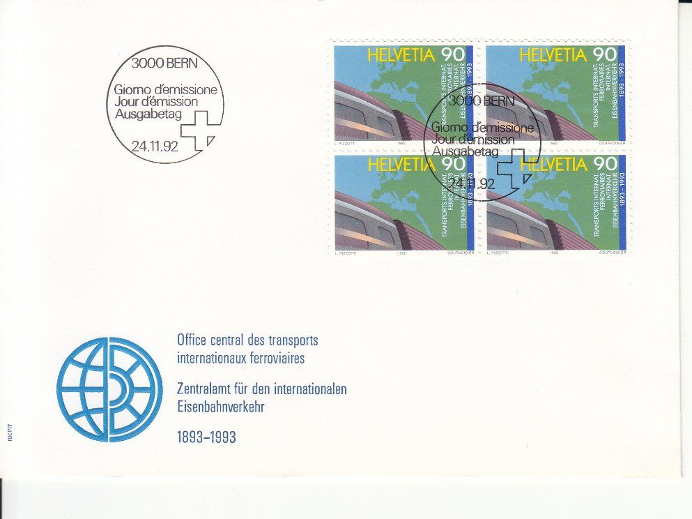 Tutti i francobolli: SBK 836 im 4er-Block FDC – Usato da Bürglen TG venduto da StampGraf