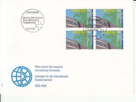 SBK 836 im 4er-Block FDC