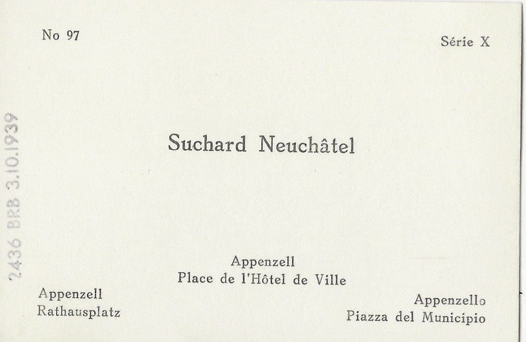 Cartoline postali: Appenzell, Chocolat Suchard – Usato da Frauenfeld venduto da Merk52 1