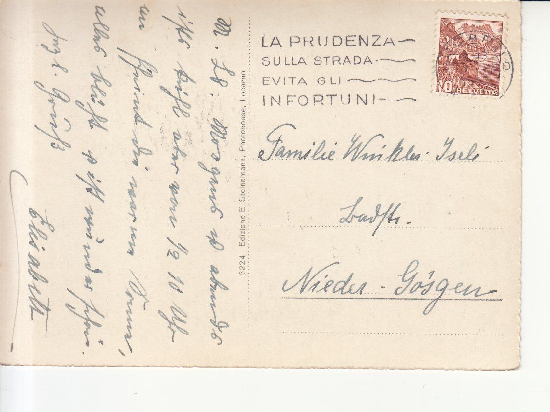 Ansichtskarten: Locarno Monti 1946 – Gebraucht aus Bürglen TG von StampGraf 1