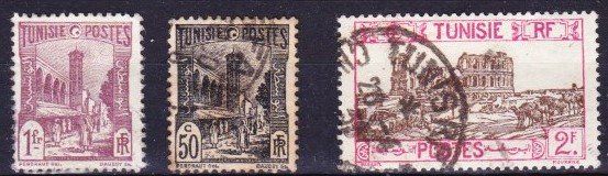 Tutti i francobolli: 3 timbres -Tunisie - 1926 - Obl. – Usato da Blonay venduto da Leglaude_01
